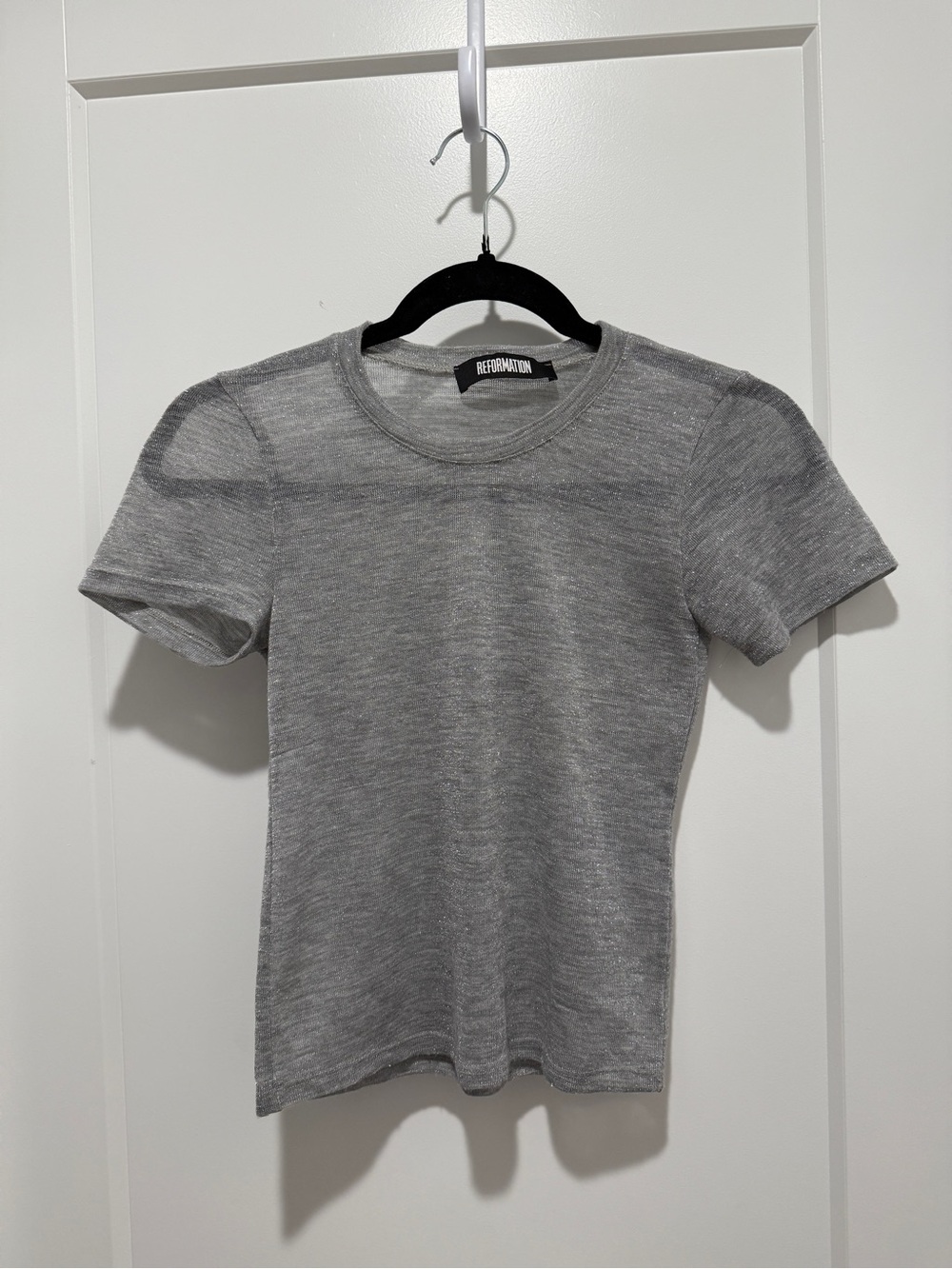 Reformation Heather Gray Short-Sleeve Crew Tee